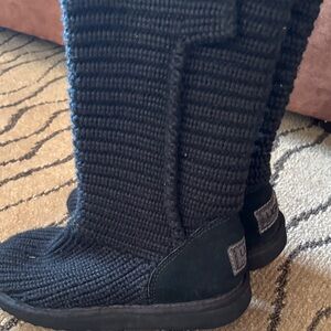 UGG Black Knit Tall Boots